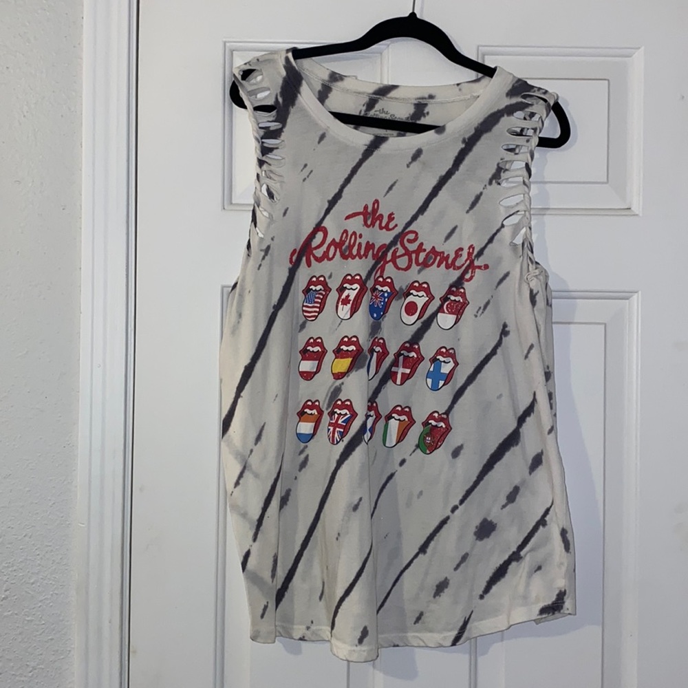 Distressed The Rollimg Stones tank top